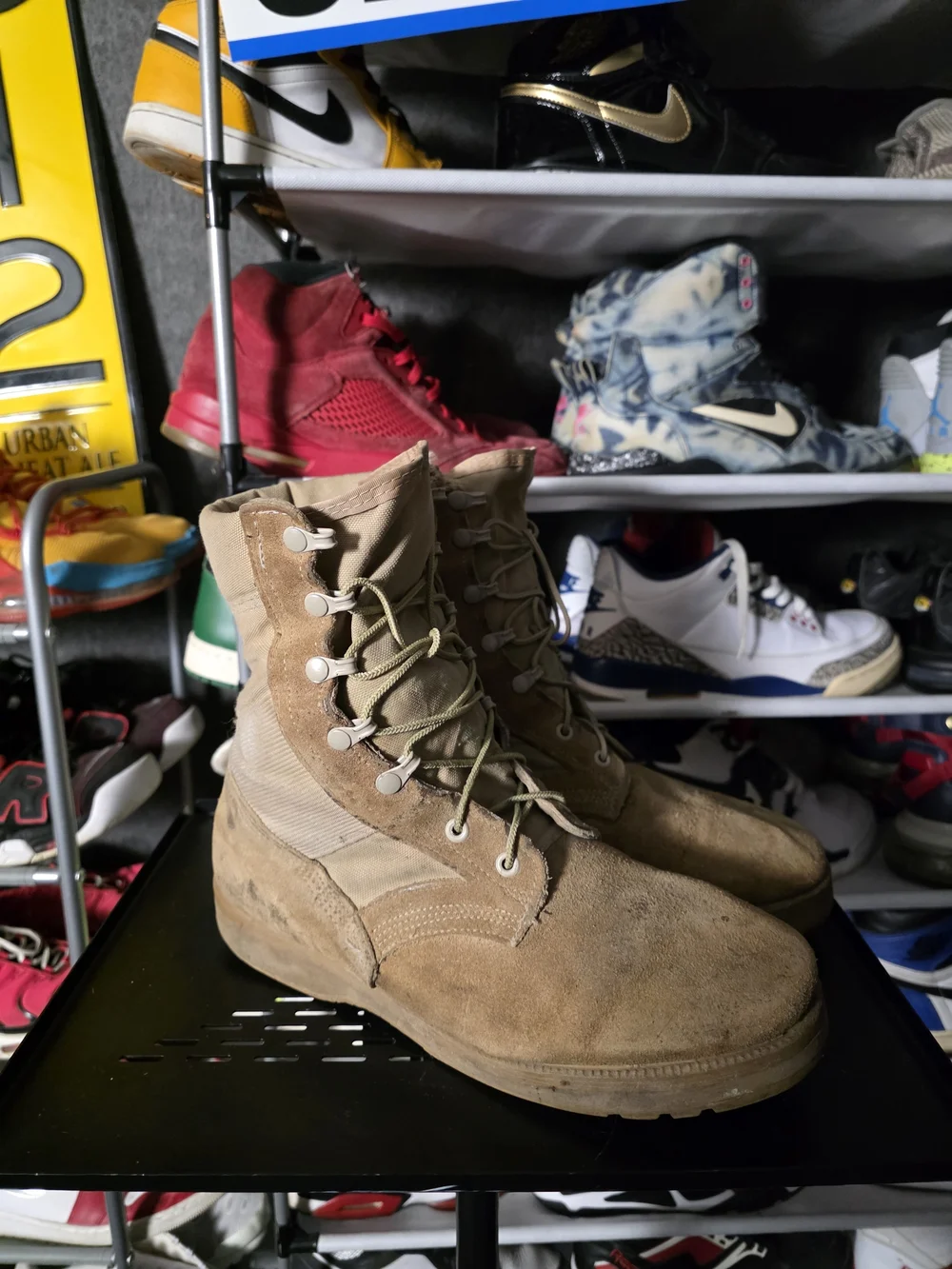 🔥 Vibram Men's Size 10 Tan Suede Tactical Lace-Up Boots
